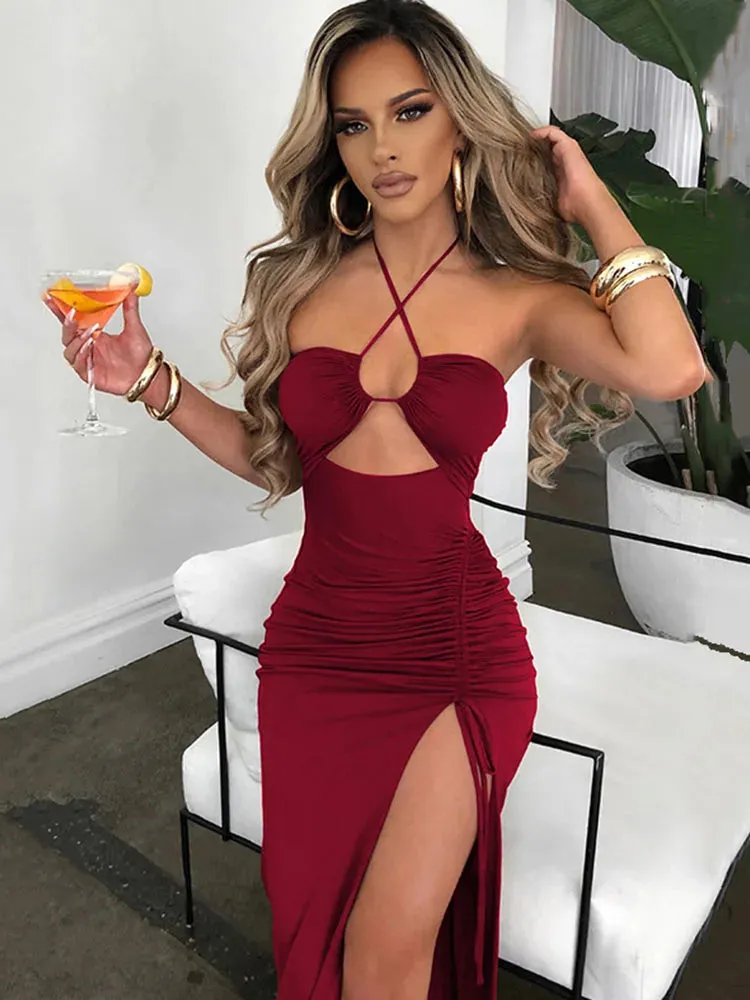 Luxe Vibe™ | Women's Sleeveless Midi Dress | Backless Bodycon Design, Slim Fit for Night Club Parties