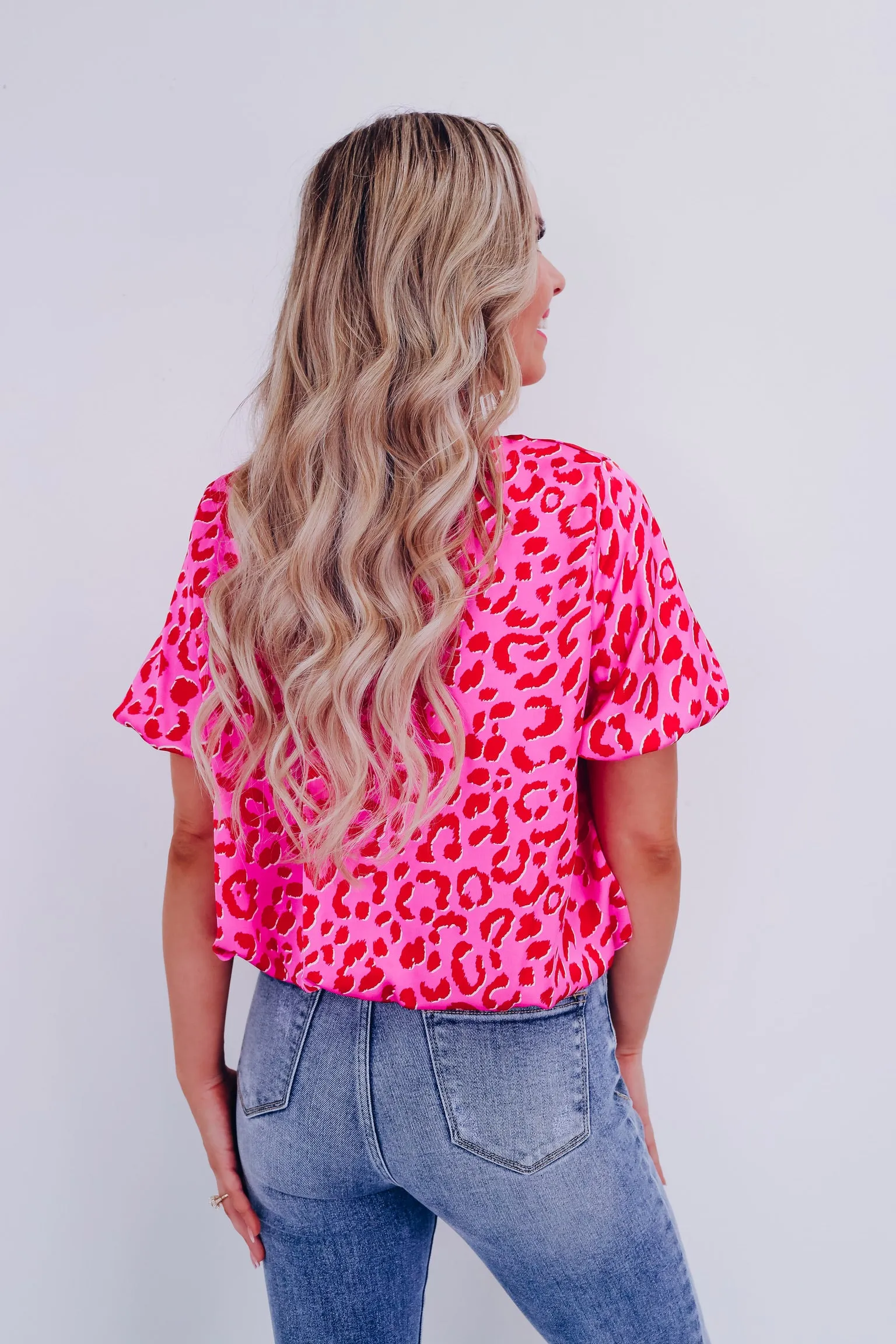 Luxurious Leopard Print Bubble Crop Top