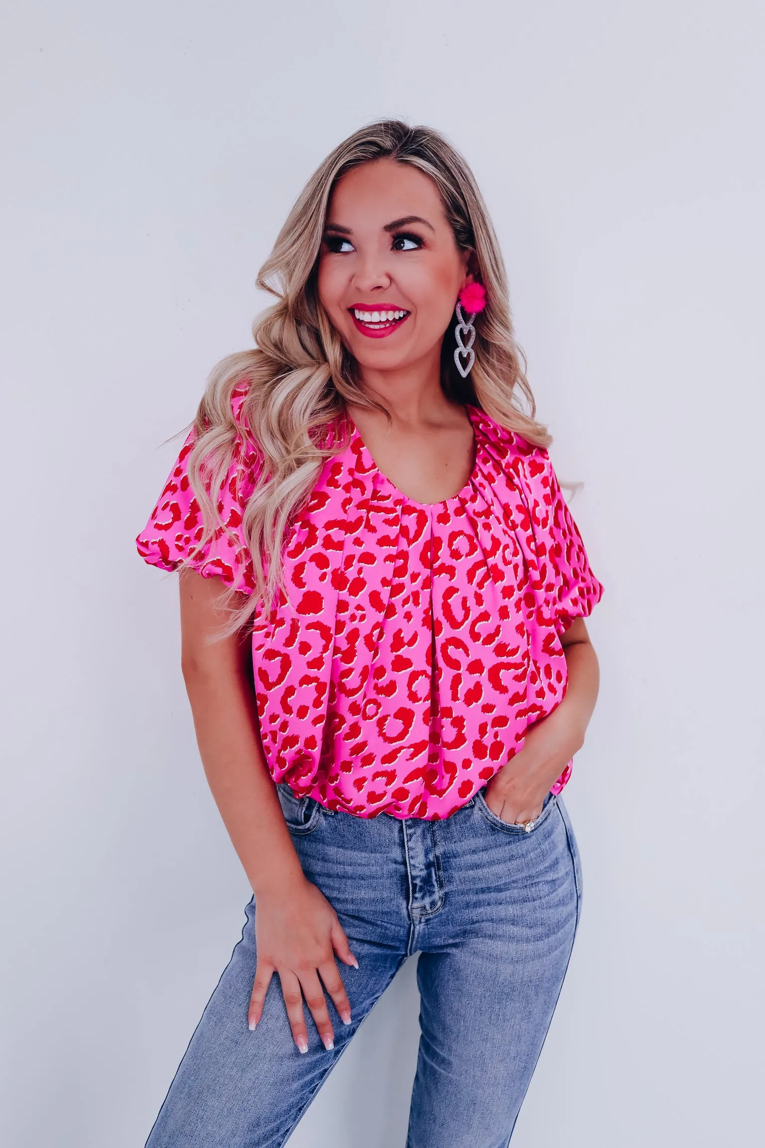 Luxurious Leopard Print Bubble Crop Top