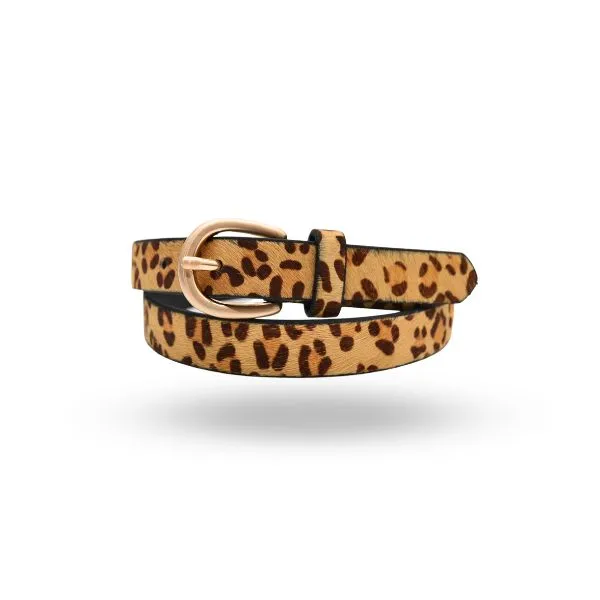 MANLY - Women's Leopard Print Leather Belt