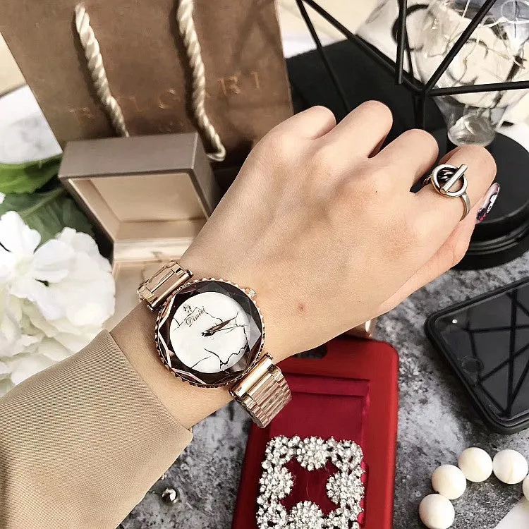 Marble Lightning Stainless Steel Strap Women's Watch