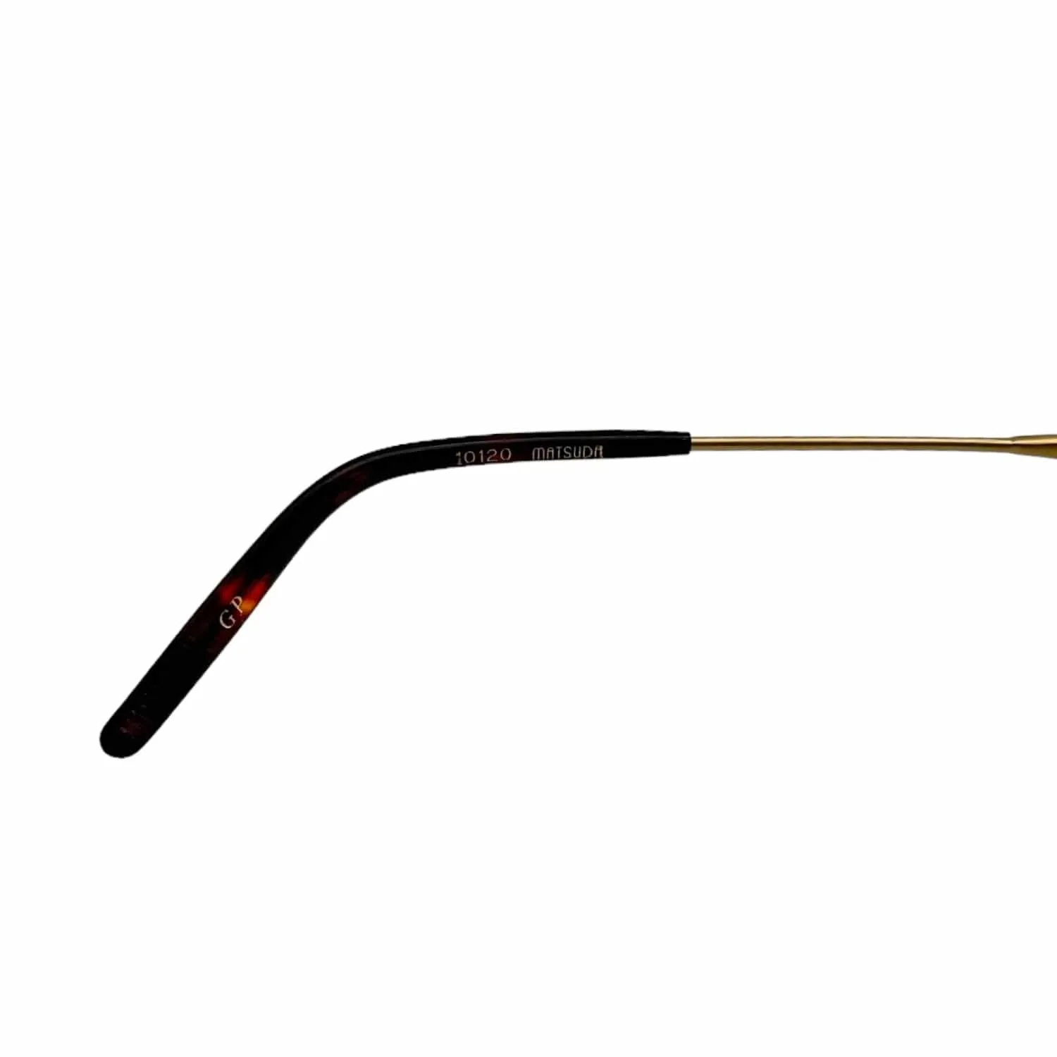 MATSUDA Vintage Eyeglasses with Clip-On Shades - Gold