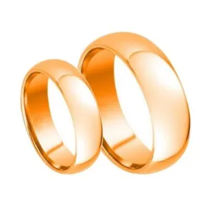 Men & Women's 8mm/6mm Tungsten Carbide Shiny Rose Gold Wedding Bands - 05AB16