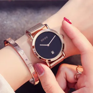 Mesh Strap With Calendar Women's Watch