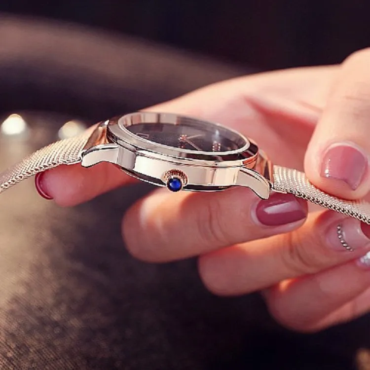 Mesh Strap With Calendar Women's Watch