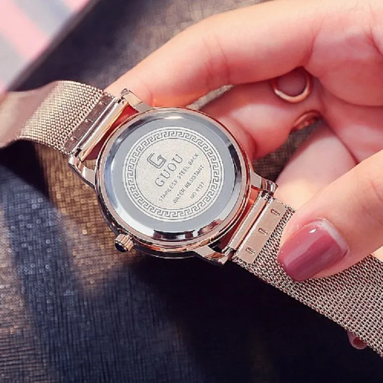 Mesh Strap With Calendar Women's Watch