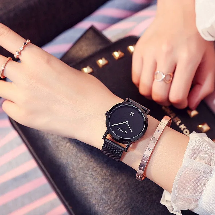 Mesh Strap With Calendar Women's Watch