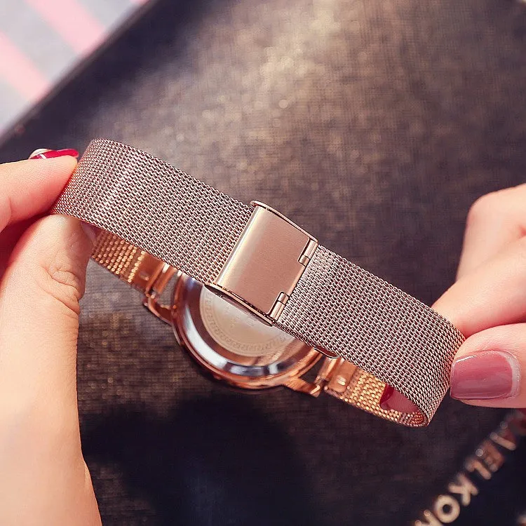 Mesh Strap With Calendar Women's Watch