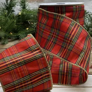 Metallic Dupion Plaid Ribbon