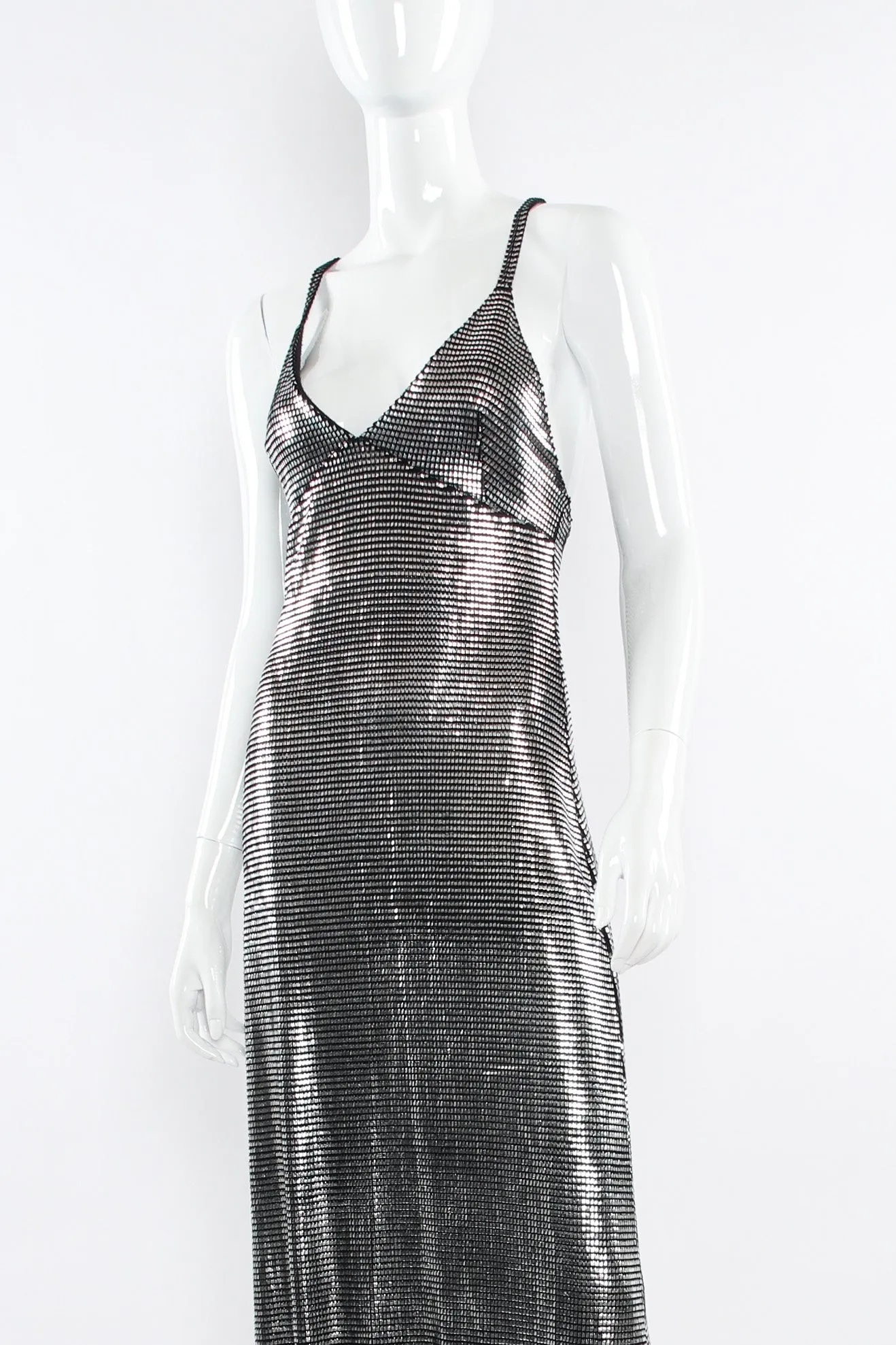 Metallic Grid Disco Dress