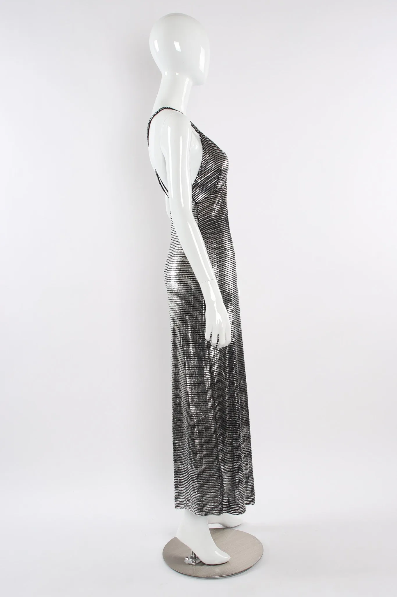 Metallic Grid Disco Dress