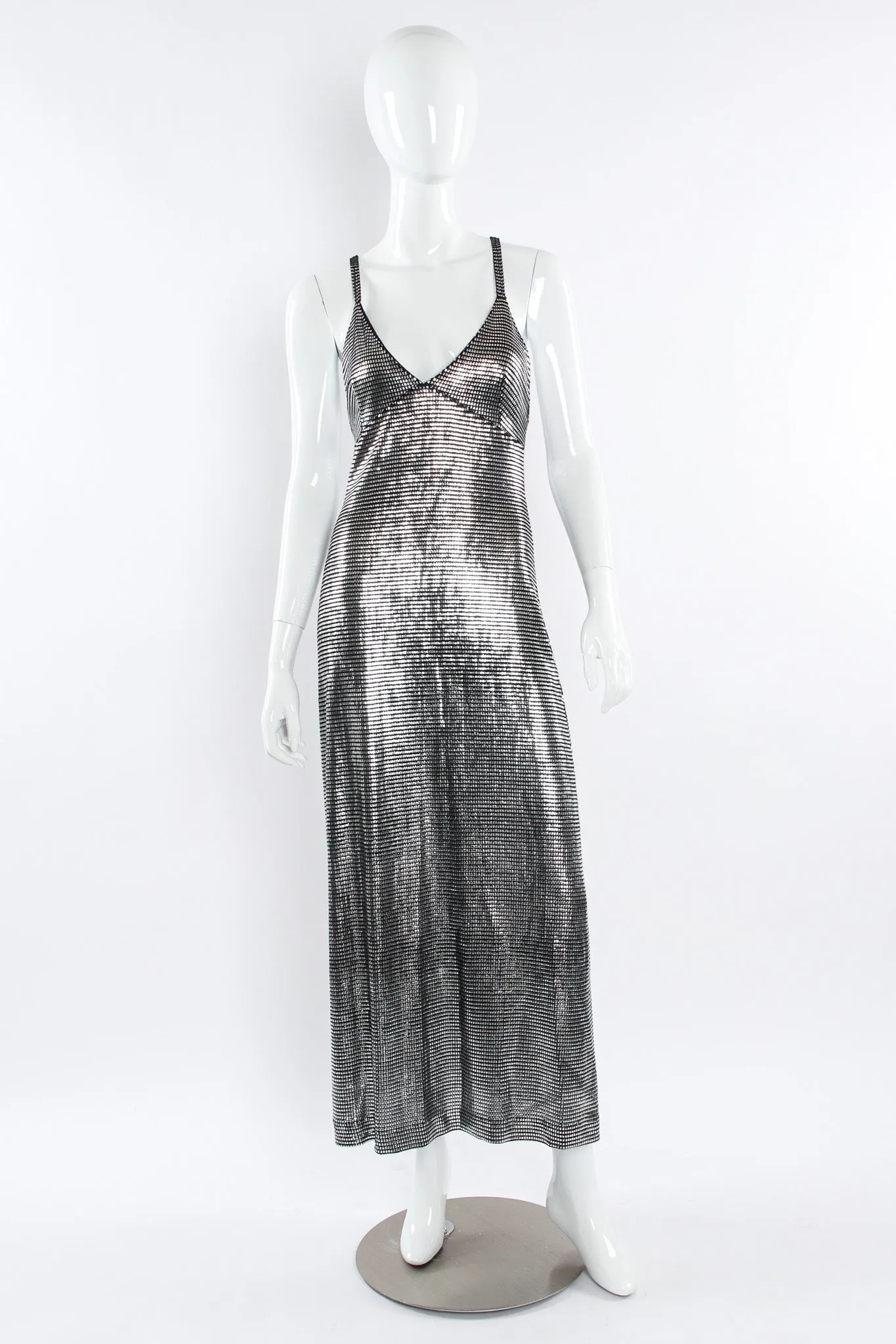 Metallic Grid Disco Dress
