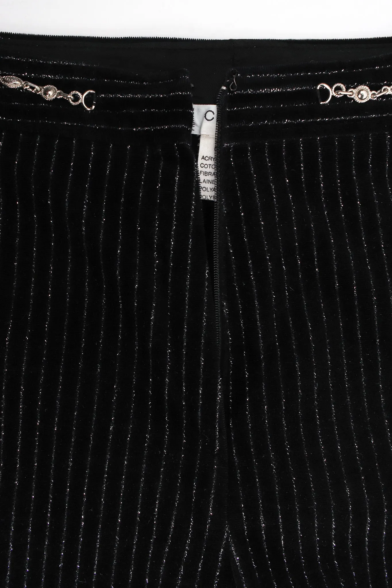 Metallic Pinstripe Velvet Pant