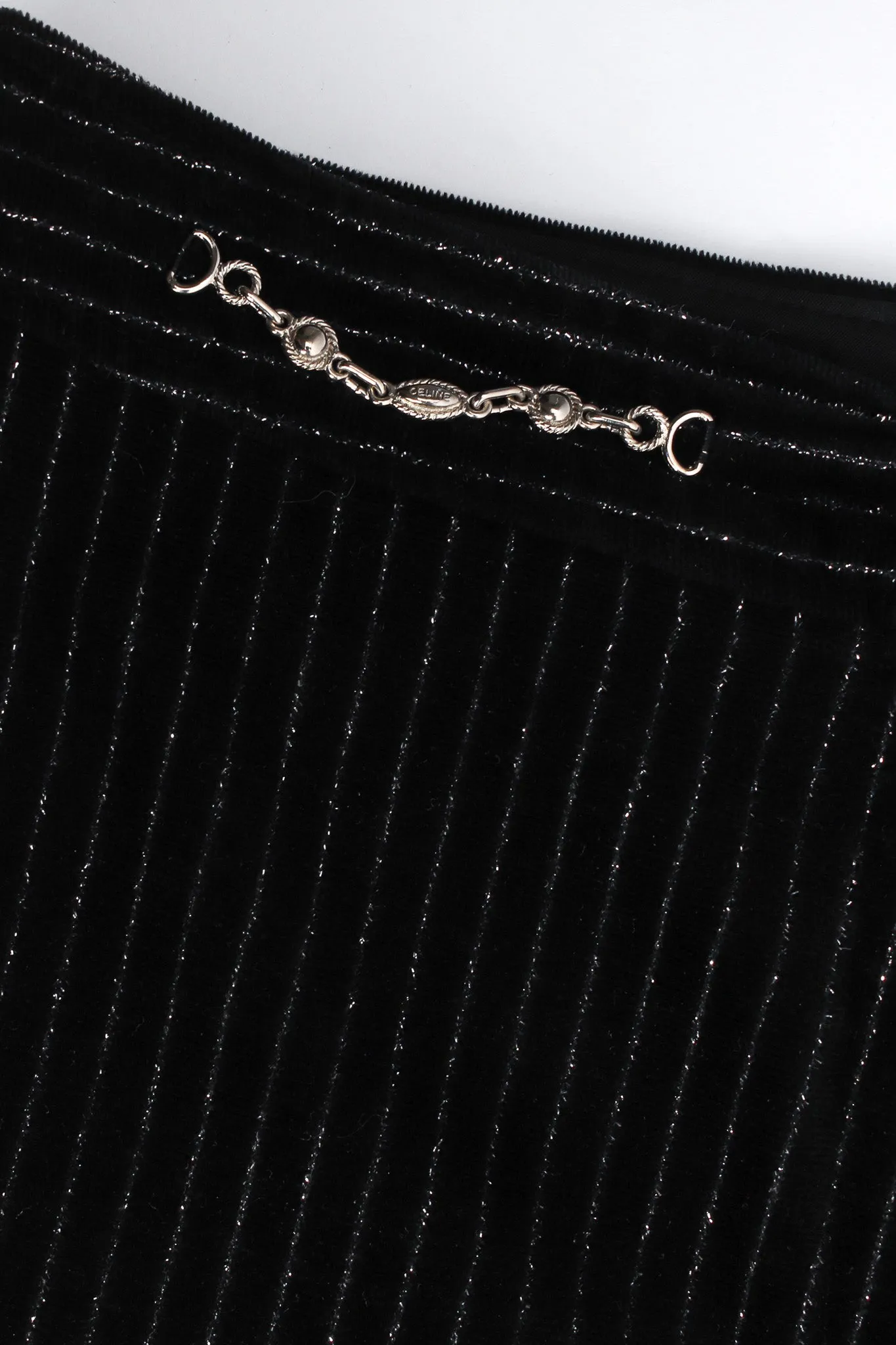 Metallic Pinstripe Velvet Pant