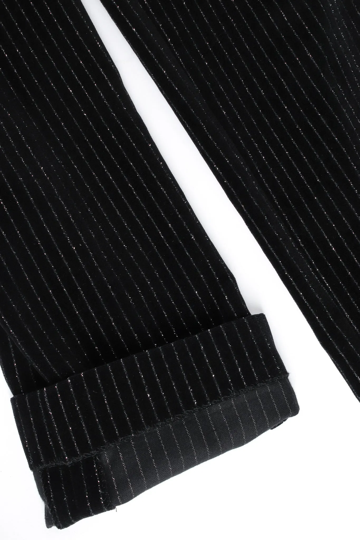 Metallic Pinstripe Velvet Pant