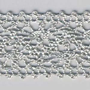 Metallic Torchon Lace #2 Silver