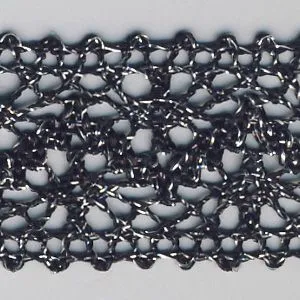 Metallic Torchon Lace #9 Black & Silver