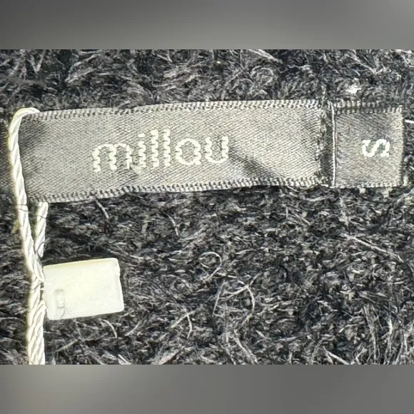 Millau Black Sweater with Embroidered Sleeves - Size Small