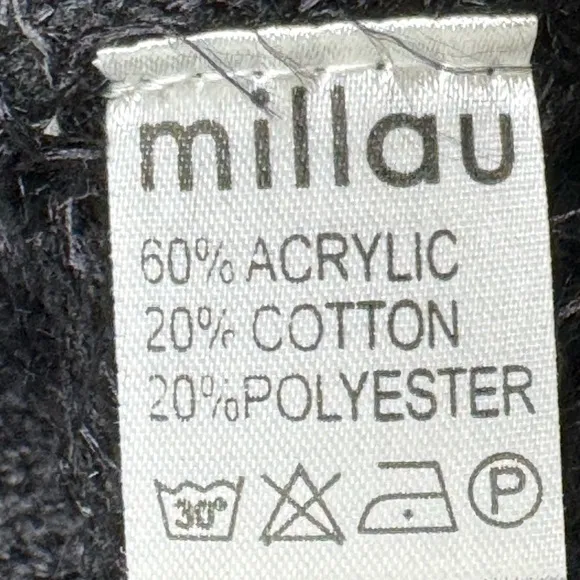 Millau Black Sweater with Embroidered Sleeves - Size Small