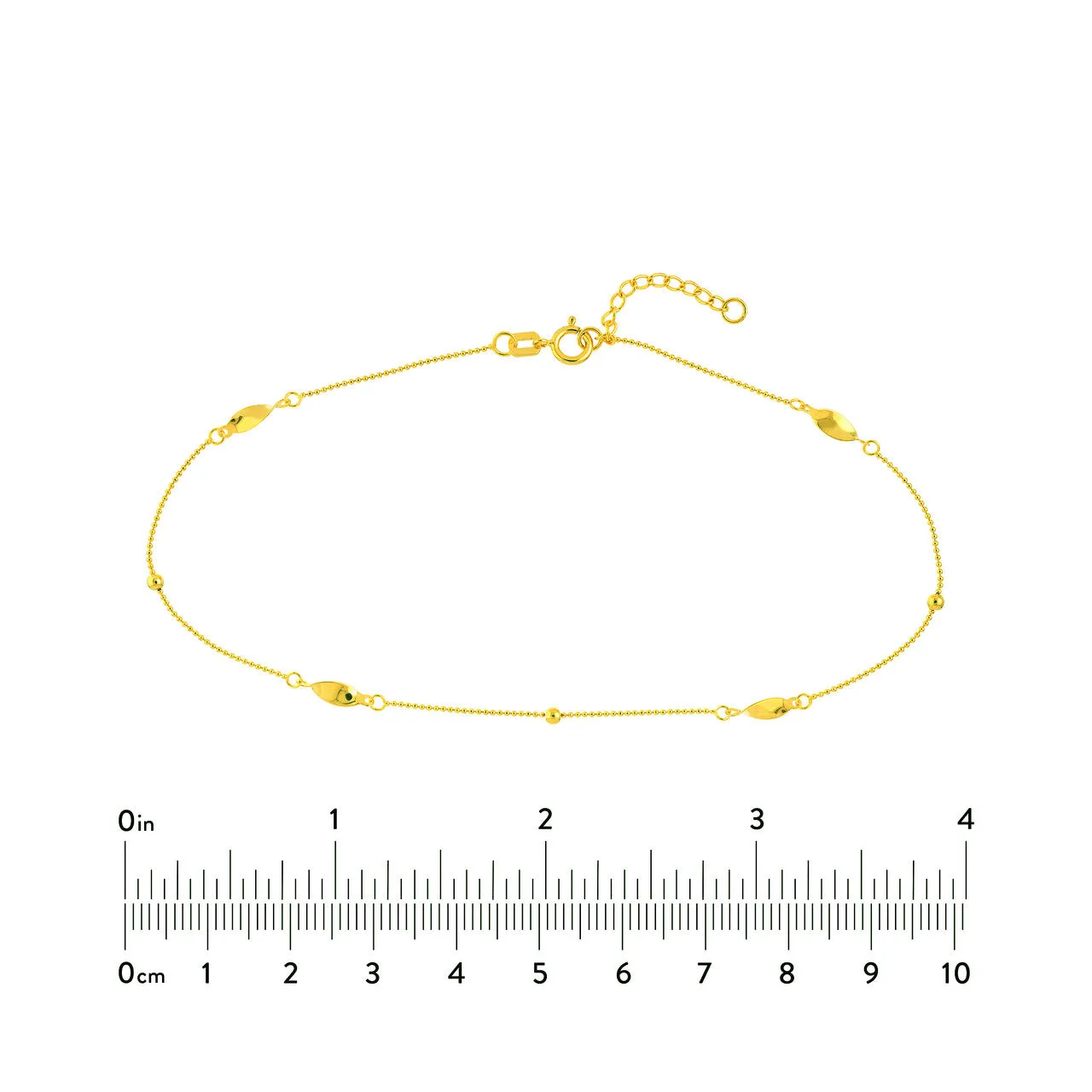Mini Bead and Twist Adjustable Anklet