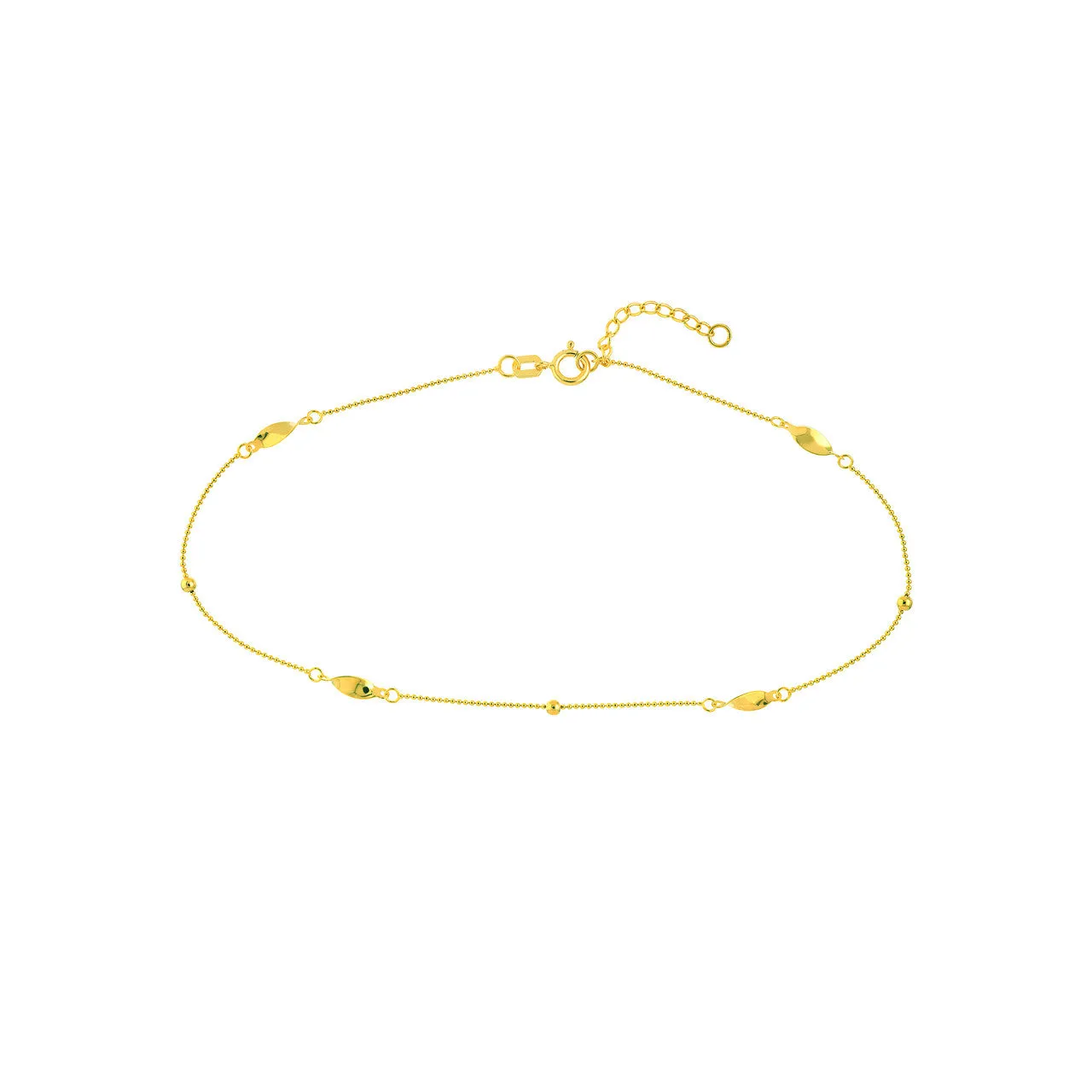 Mini Bead and Twist Adjustable Anklet