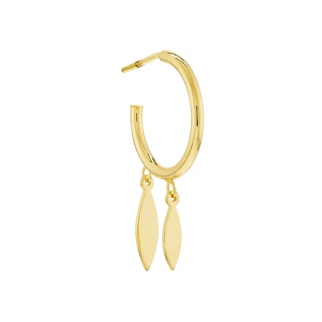 Mini Hoop Earrings with Marquise Drop Duo