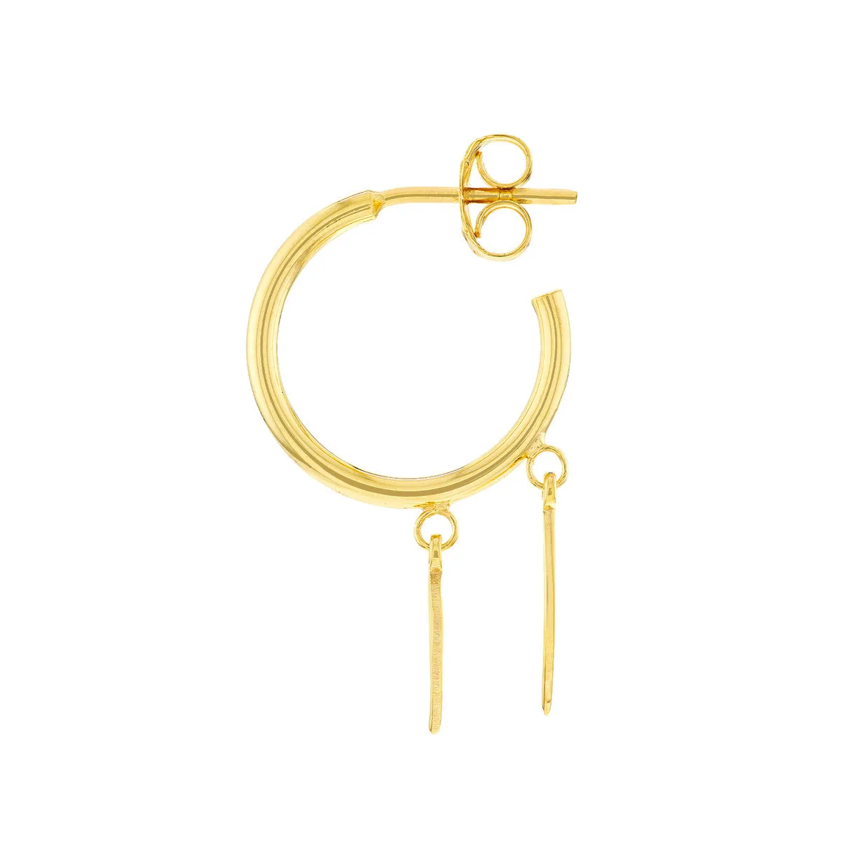 Mini Hoop Earrings with Marquise Drop Duo