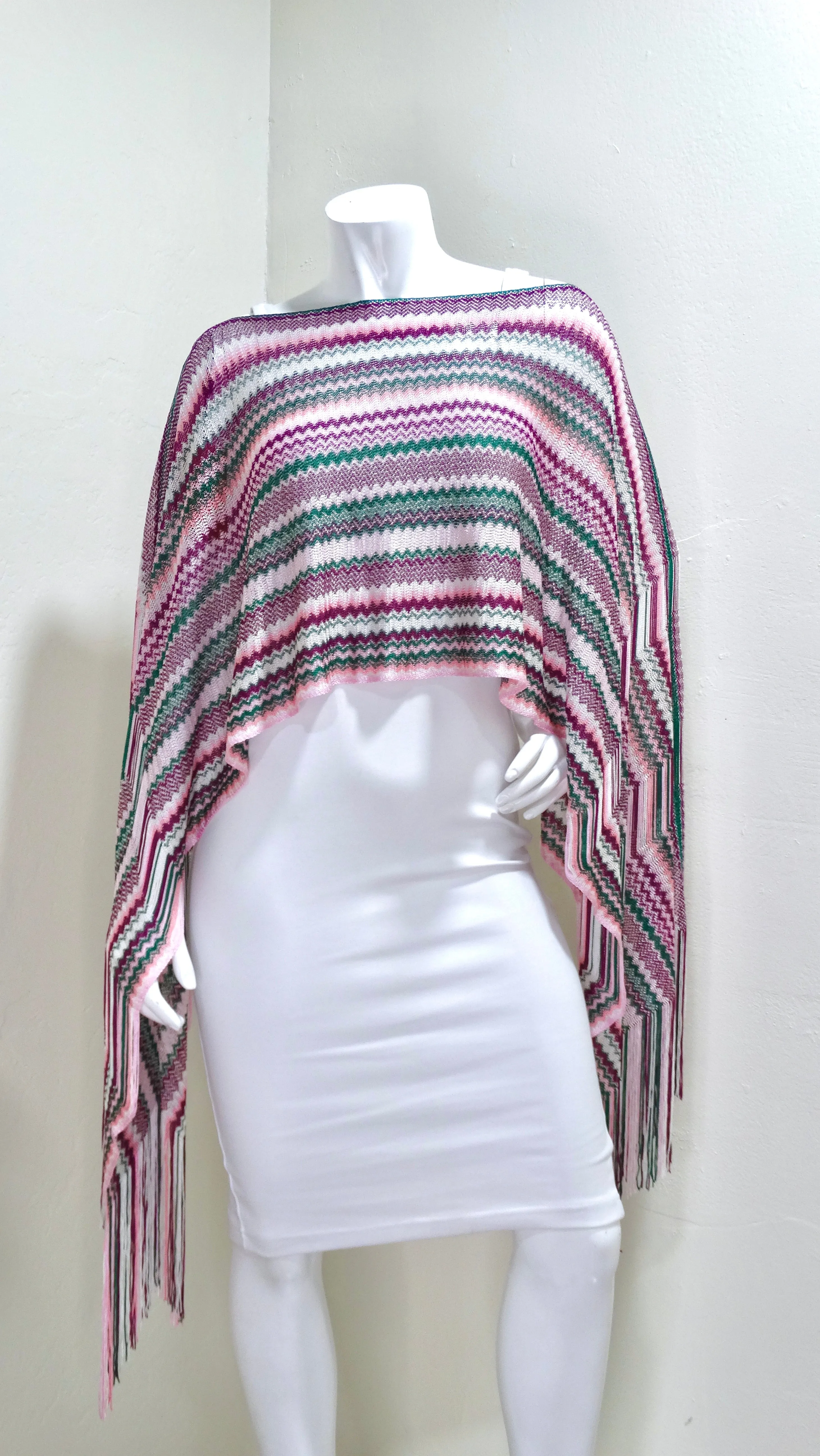 Missoni Multicolour Knit Cropped Poncho
