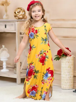 Mommy and Me Flower Fancy Maxi Dress