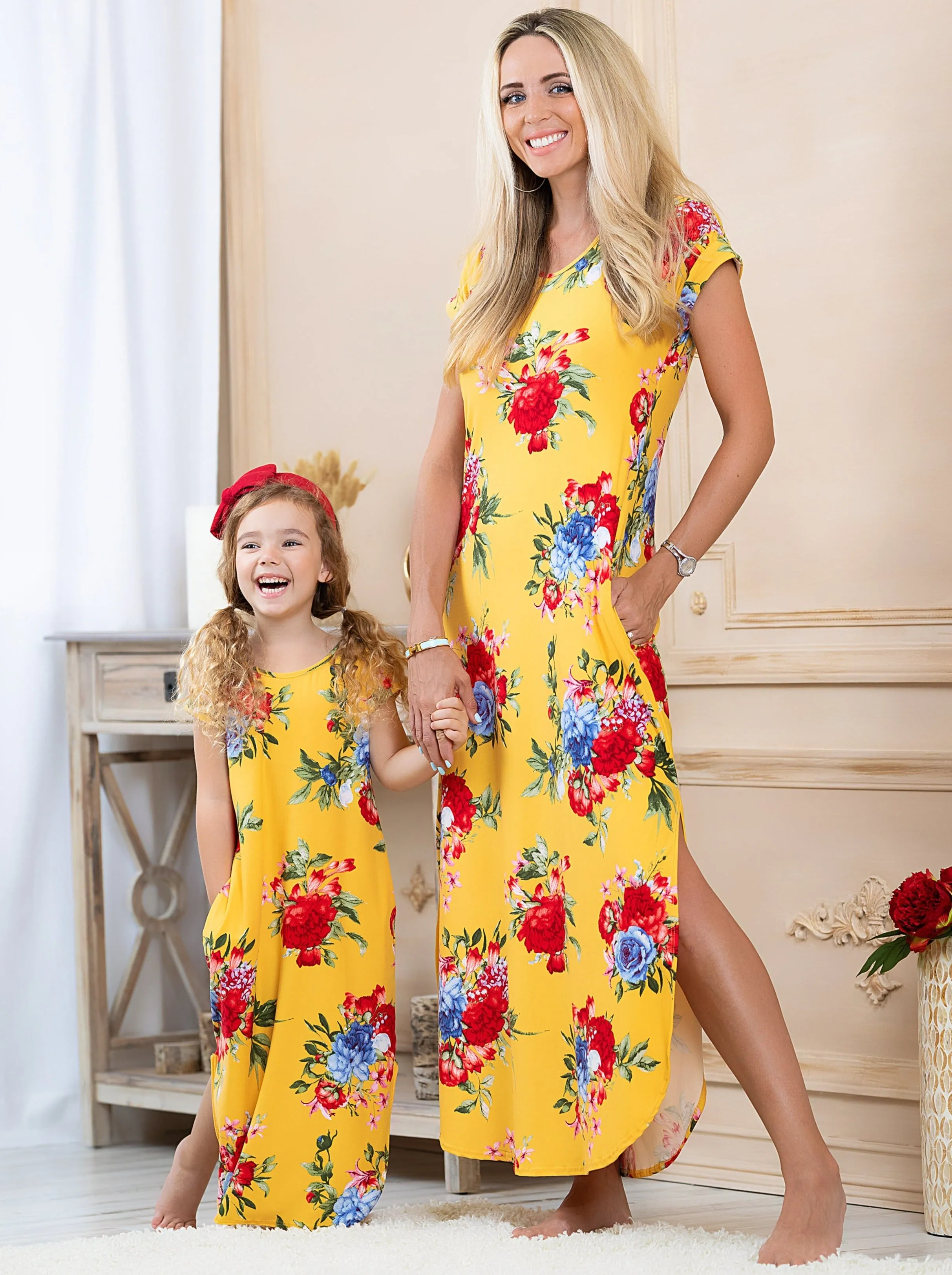 Mommy and Me Flower Fancy Maxi Dress
