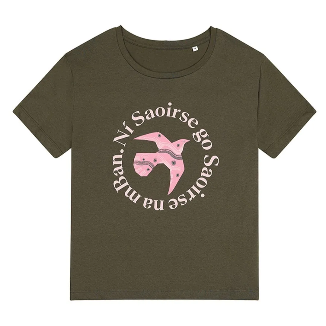 Ní Saoirse go Saoirse na mBan T-Shirt in Khaki
