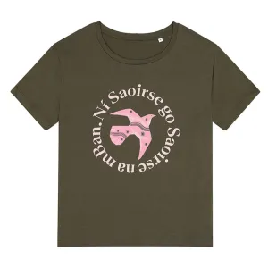 Ní Saoirse go Saoirse na mBan T-Shirt in Khaki
