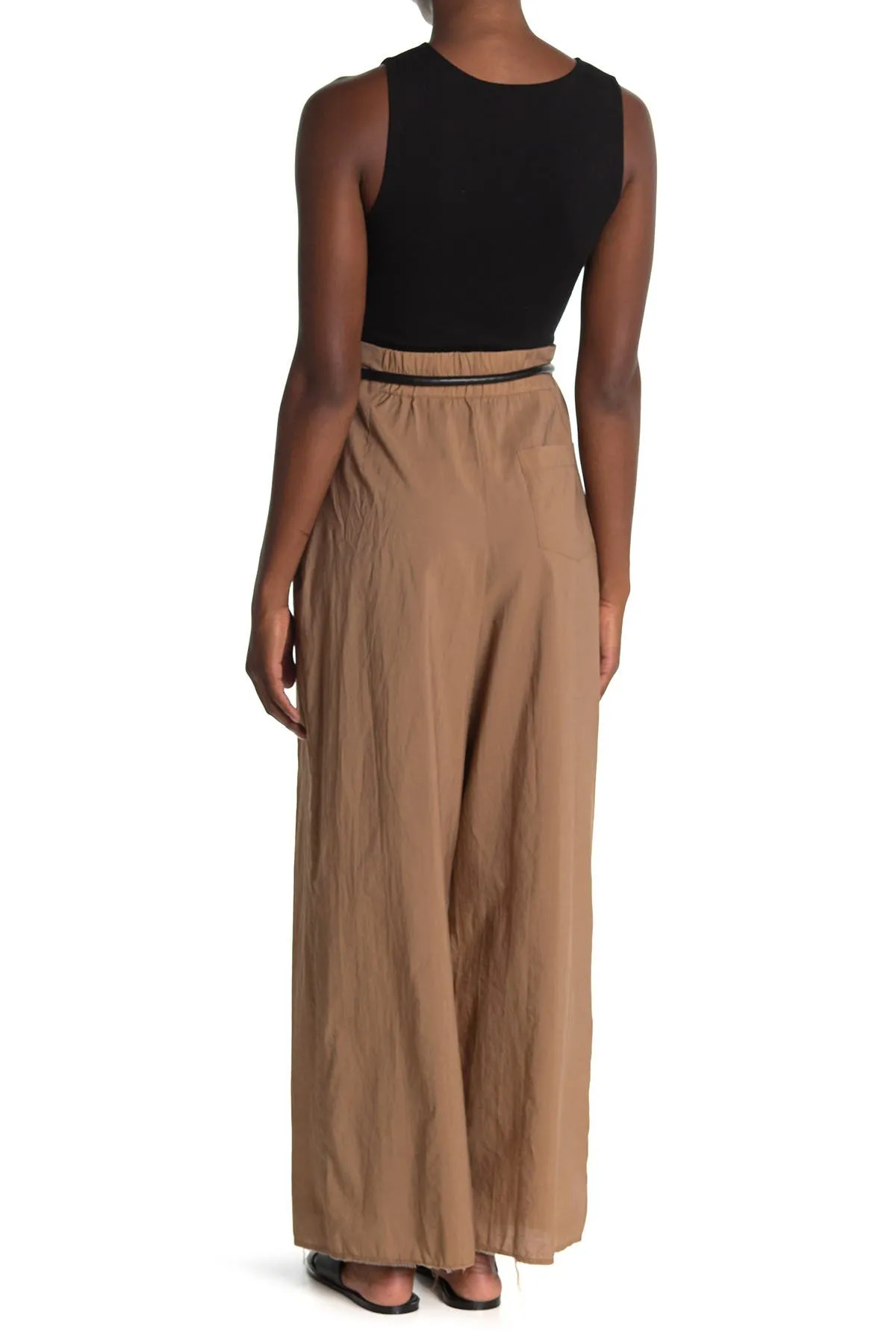 NANUSHKA Women's Nut Black Dunn Button Front Palazzo Pants Size XS $475 NWT