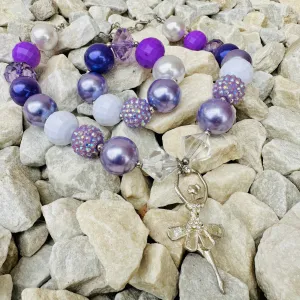 Necklace Bracelet Set Purple Ballet Dancer Girl Jewelry