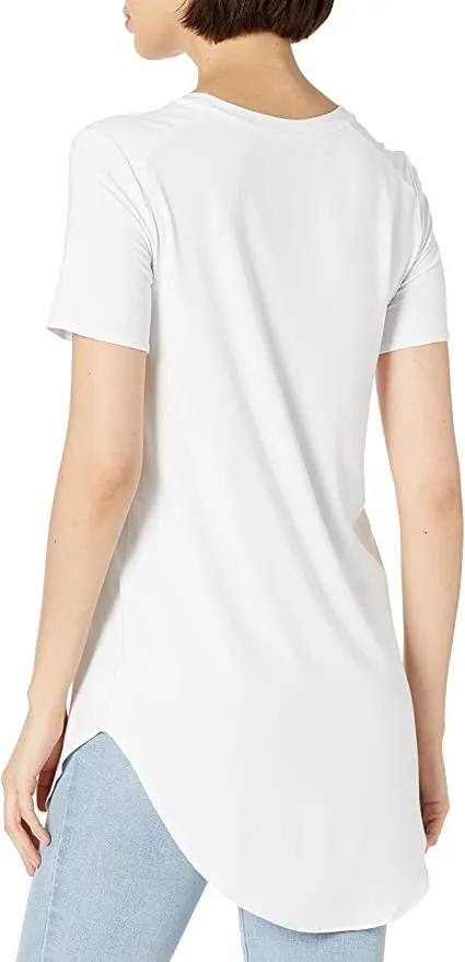 New Daily Ritual Women's Jersey Short-Sleeve Open Crewneck Tunic, White, Sz XXL!