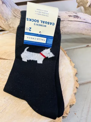NEW Falls Creek Women's Casual Socks Dog Print Size 9-11