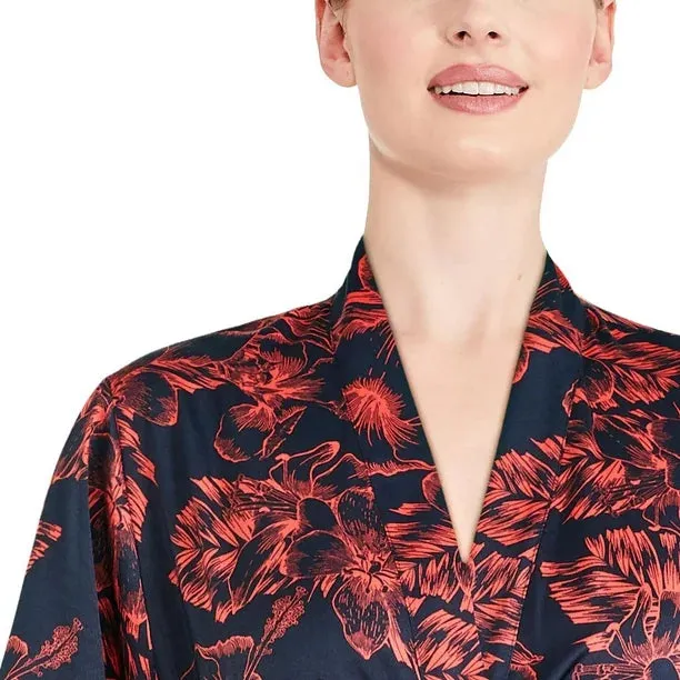 New George Women's Satin Robe, Navy, Sz 1X/2X
