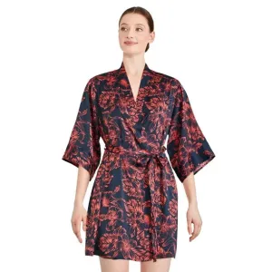 New George Women's Satin Robe, Navy, Sz 1X/2X