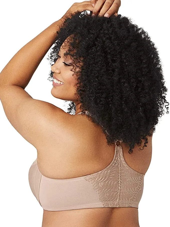 New Glamorise Women's Full Figure Front Close Lace T-Back Wonderwire Bra, Sz 36DD, Retails $60 