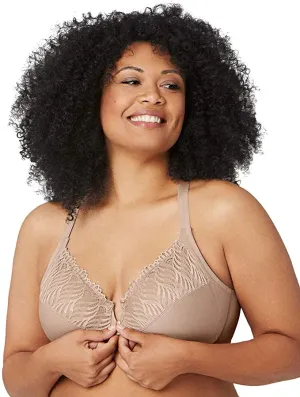 New Glamorise Women's Full Figure Front Close Lace T-Back Wonderwire Bra, Sz 36DD, Retails $60 