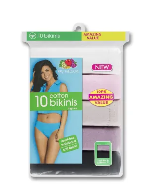 New in package! Women's Body Tone Cotton Bikini Panty, 10 Pack, Sz 2X!