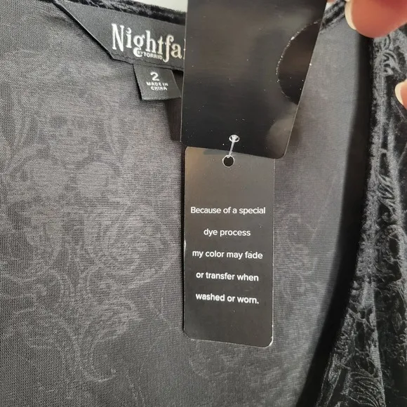 NEW Nightfall x Torrid dress women's size 2X 18-20 black velvet dark whimsigoth