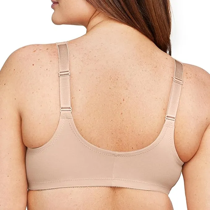 New Retails $54  Glamorise Women's Wonderwire Lace Front-Closure Underwire #9245, Cafe Sz 38DD