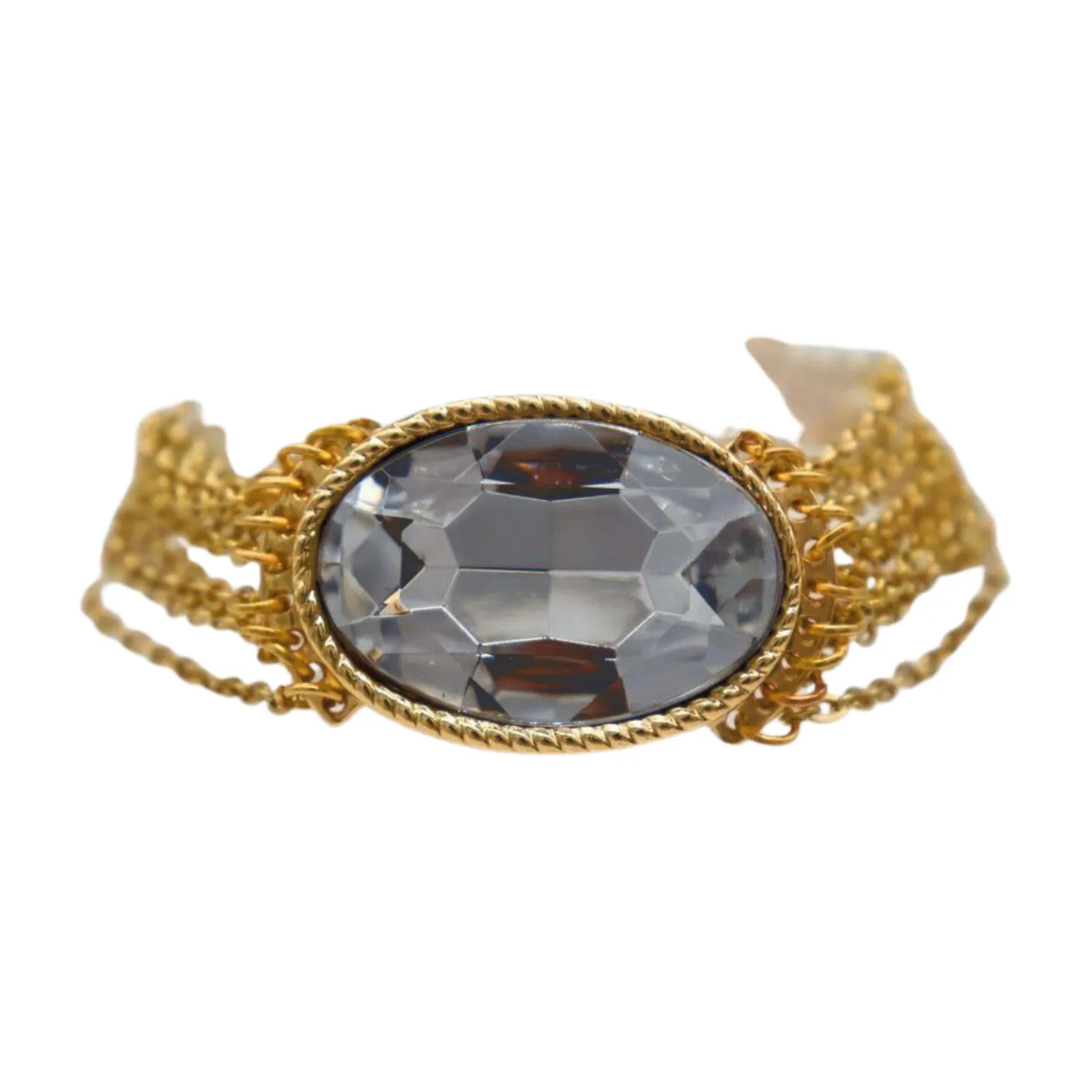 New Women Gold Metal Chain Bracelet Multi Strands Silver Bead Charm