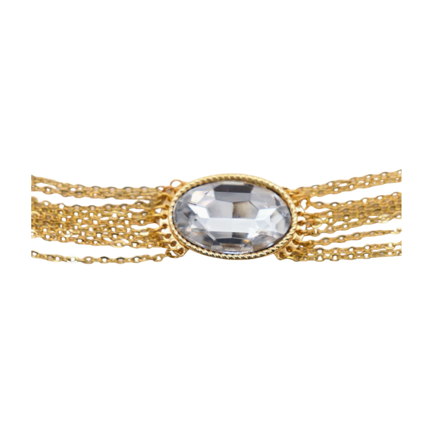 New Women Gold Metal Chain Bracelet Multi Strands Silver Bead Charm