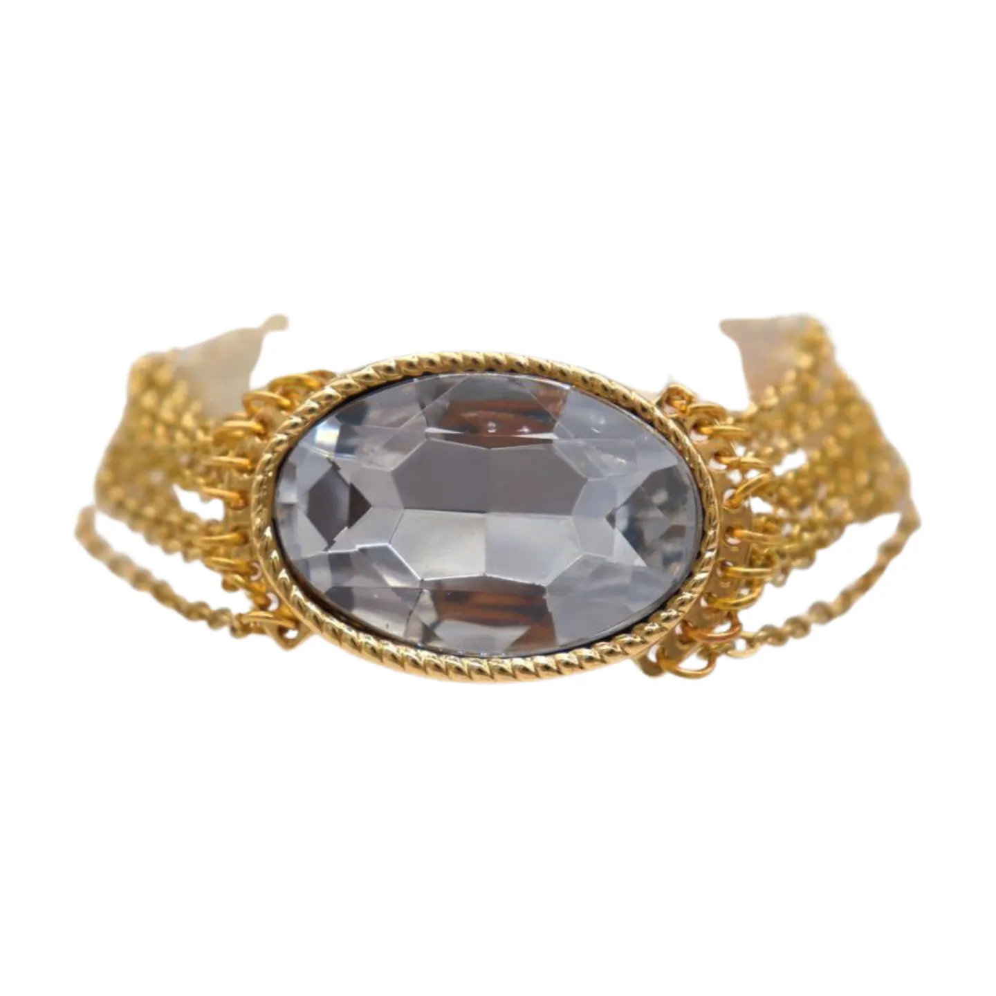 New Women Gold Metal Chain Bracelet Multi Strands Silver Bead Charm
