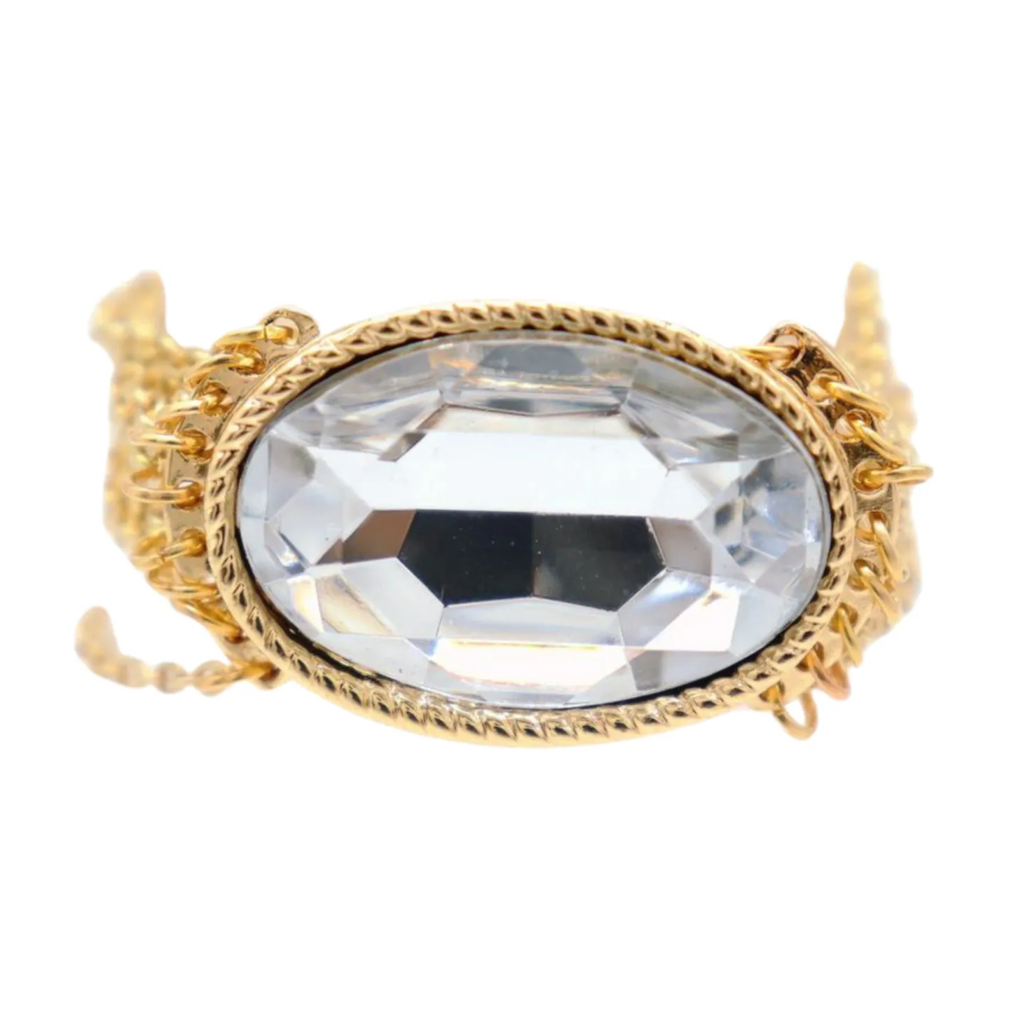 New Women Gold Metal Chain Bracelet Multi Strands Silver Bead Charm