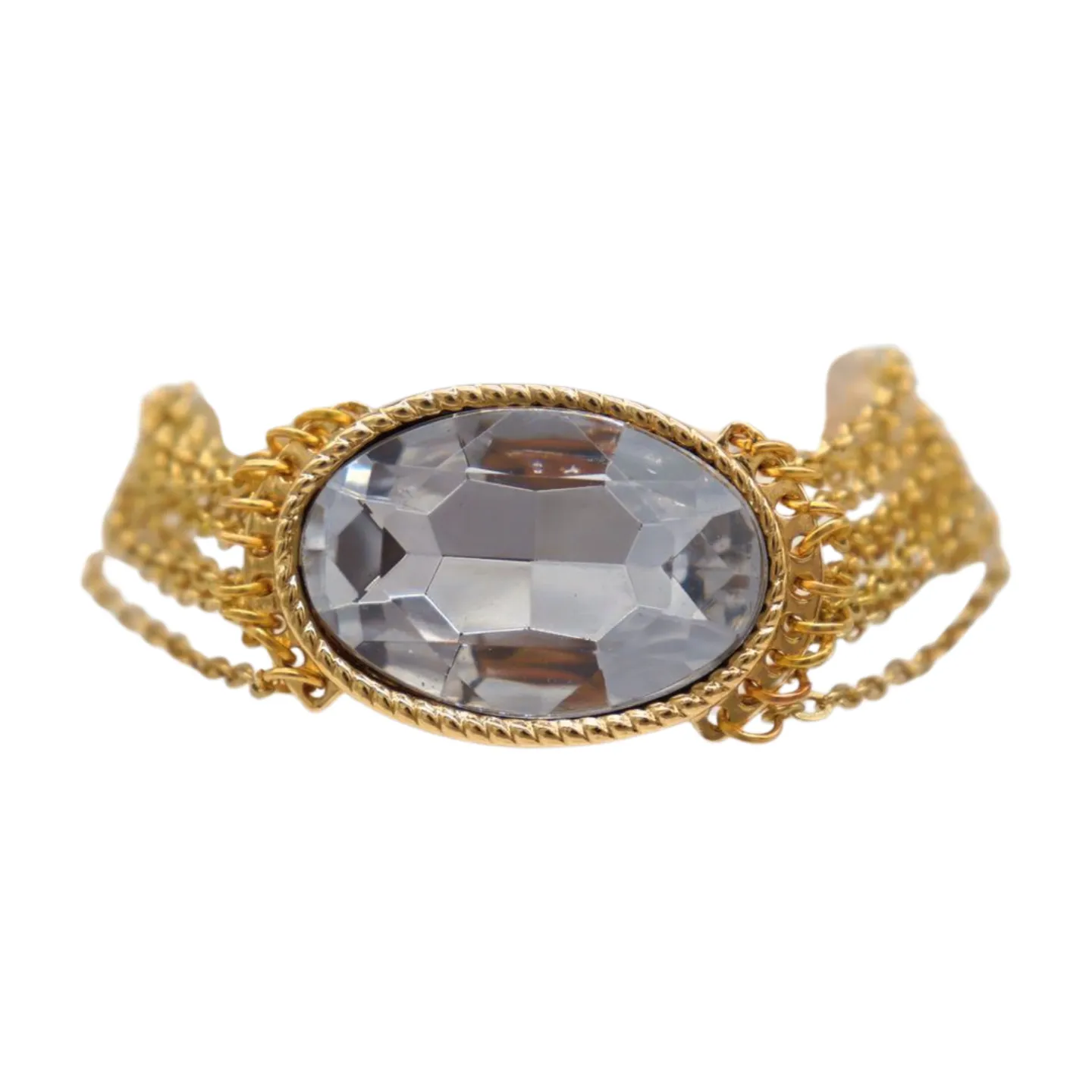 New Women Gold Metal Chain Bracelet Multi Strands Silver Bead Charm