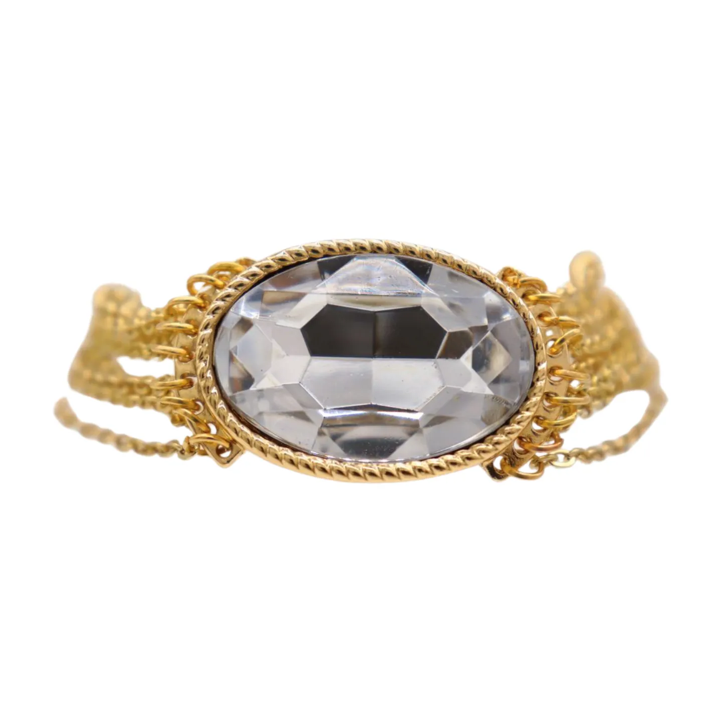 New Women Gold Metal Chain Bracelet Multi Strands Silver Bead Charm