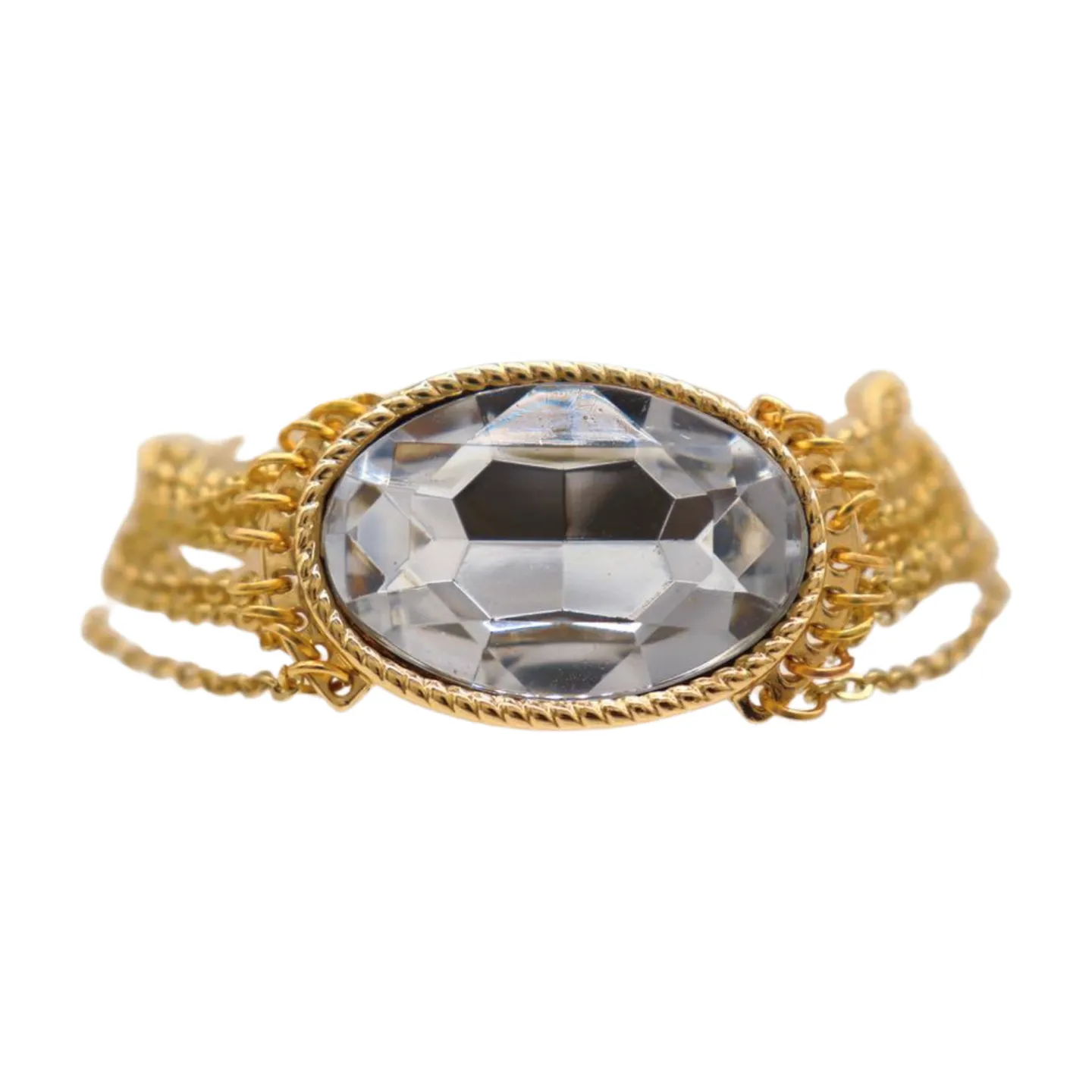 New Women Gold Metal Chain Bracelet Multi Strands Silver Bead Charm